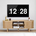 Janmer Home 54' Fluted TV Stand with Storage, Mid Century Modern TV Console with Tambour Sliding Doors, Curved Entertainment Center, Media Console for Living Room, Bedroom (Natural)