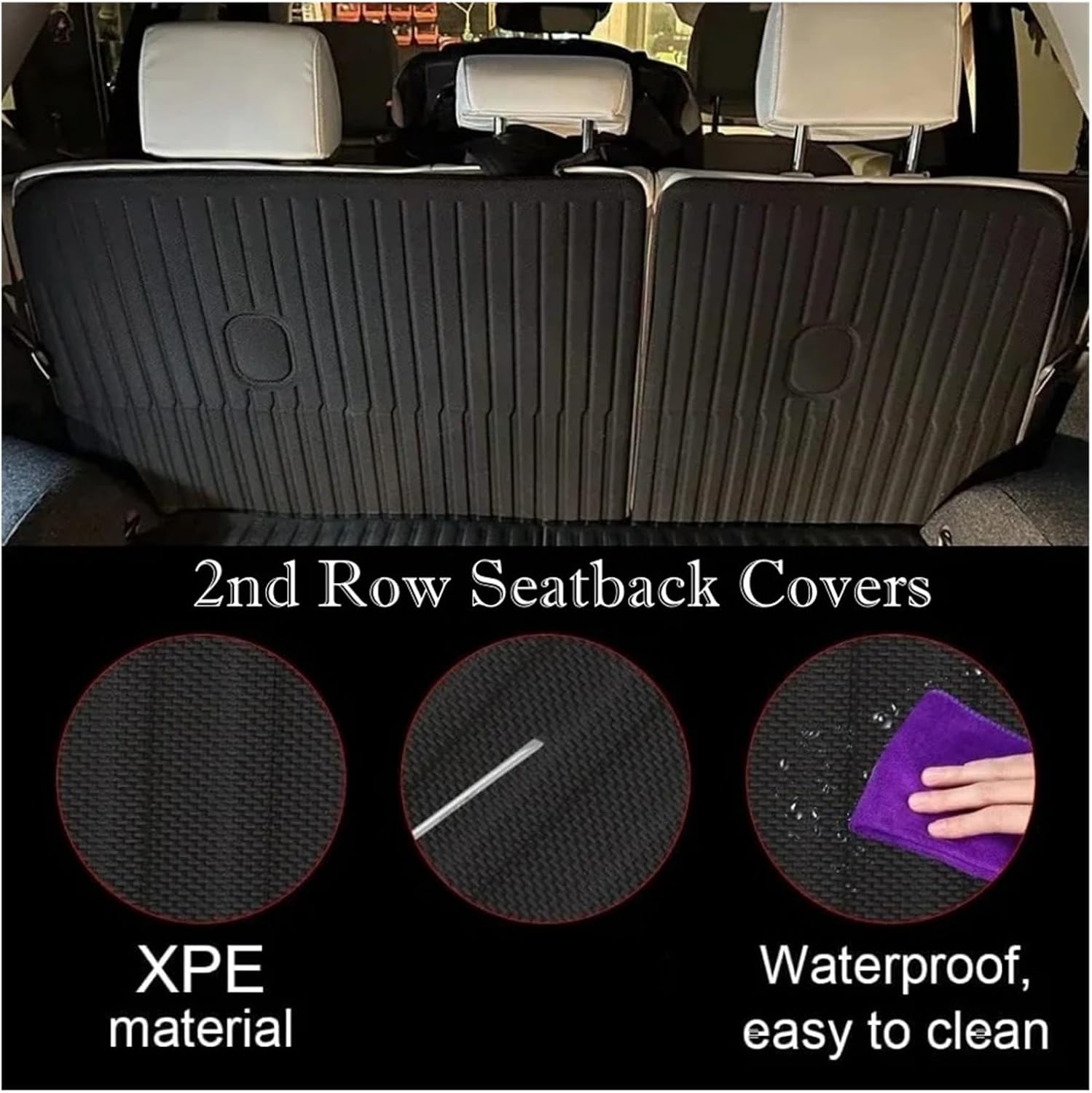 All Weather XPE Floor Mat Cargo Liner Compatible with Hyundai Ioniq 5 2021-2024 Cargo Liner Rear Cargo Tray Trunk Back Seat Cover LHD(Red 7 Wire Right,Slide)