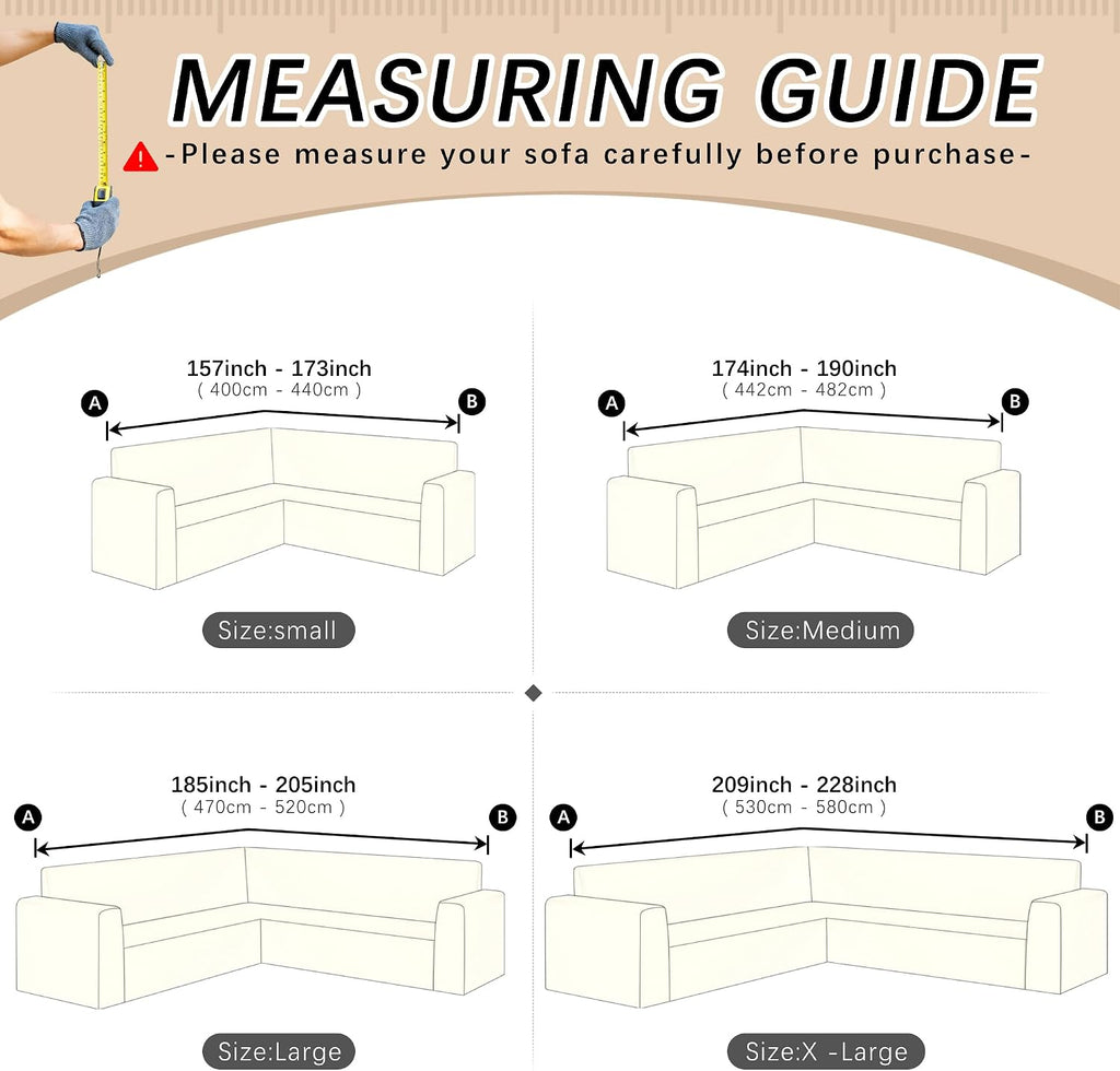 Arfntevss Stretch Sectional Couch Covers L Shaped Corner Sectional Sofa Cover Washable Jacquard Soft Fleece U Shape Sofa Slipcovers Anti Slip Furniture Protector for Dogs Pets (Small, Dark Gray)
