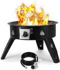 Propane Fire Pit 19' with Foldable Legs, Gas Firepit with Lava Rocks -Portable Smokeless Fireplace for Outside Camping Bonfire Patio Backyard RV Tailgating, FP000