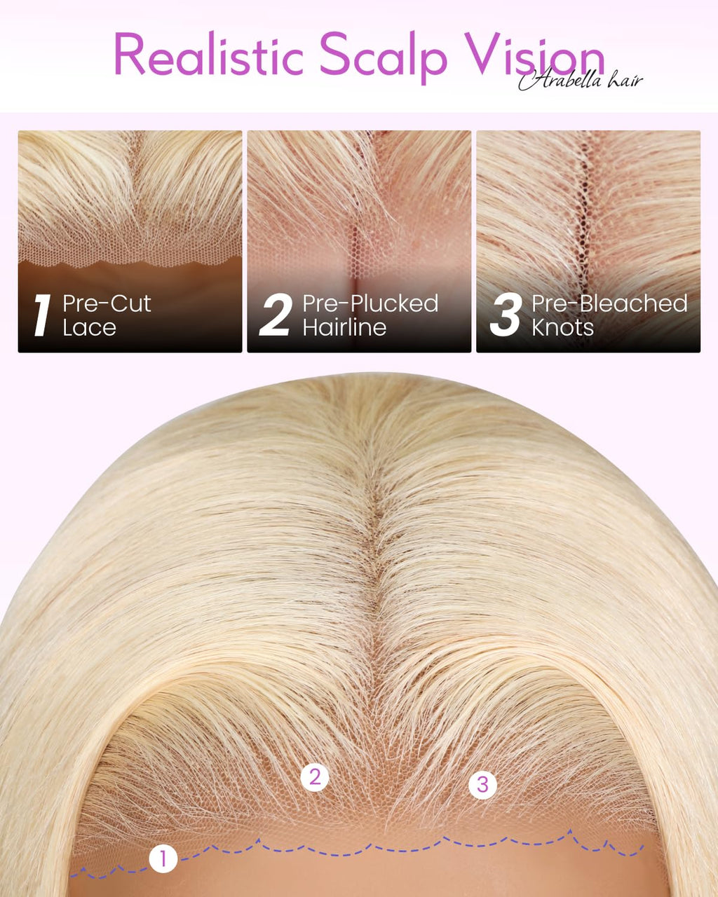 Arabella 5x6 Ready to Go Glueless Wigs Human Hair 210% Density 613 Blonde Bob Wig Human Hair 613 Lace Front Bob Wig Human Hair Pre-Cut Lace Glueless Wigs Human Hair 14inch