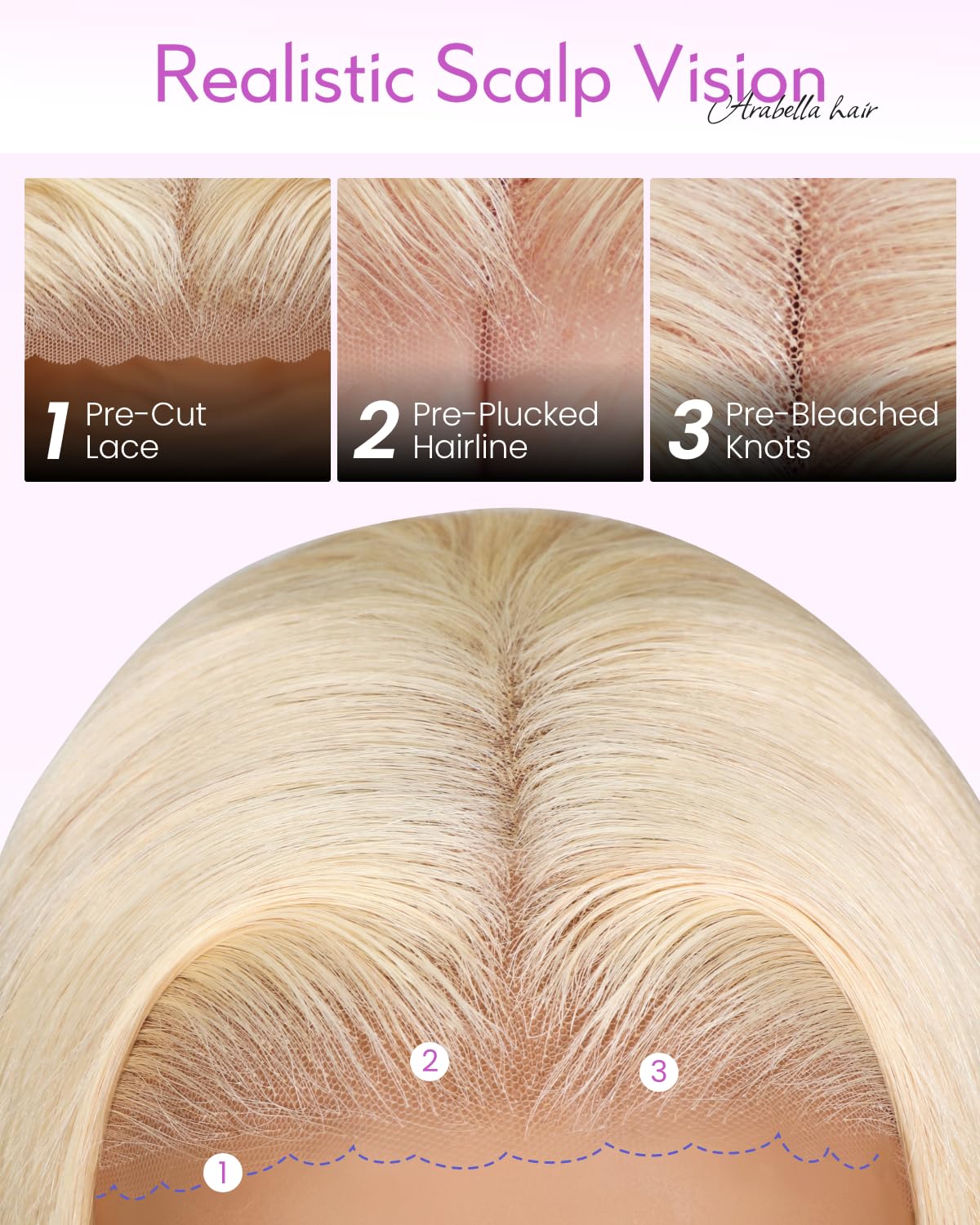 Arabella 5x6 Ready to Go Glueless Wigs Human Hair 210% Density 613 Blonde Bob Wig Human Hair 613 Lace Front Bob Wig Human Hair Pre-Cut Lace Glueless Wigs Human Hair 14inch