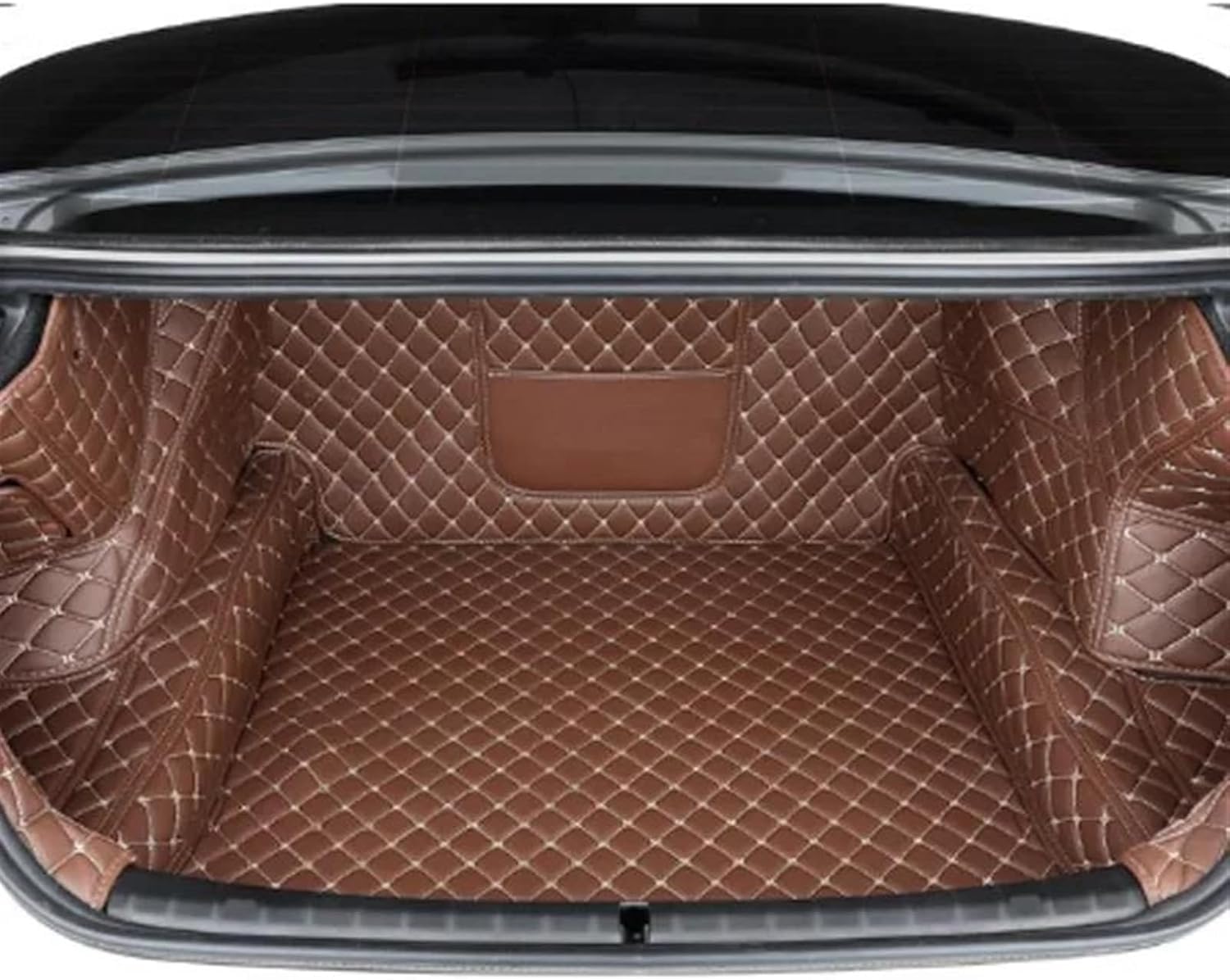 OUTMX Car Trunk Anti Slip mat for Tesla Model 3 2019-2023 Trunk Mat Full Package Cargo Liner Floor Mat Tailgate Mat Interior Modification,Coffee