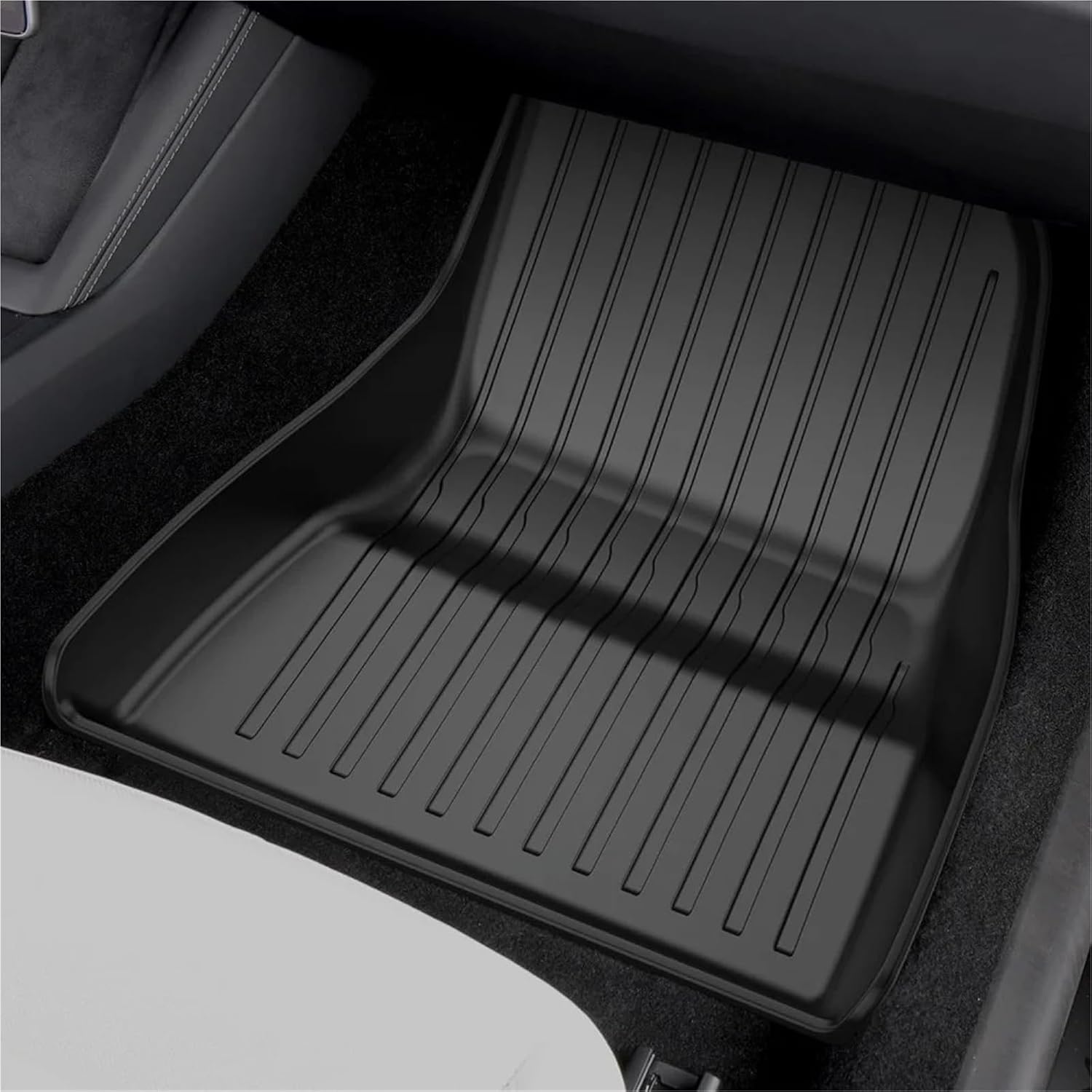 Compatible for Tesla Model 3 Highland 2024 TPE Floor Mats,All Weather Waterproof Anti-Slip Front Rear Cargo Liner Trunk Mat(Left Rudder 8pcs)