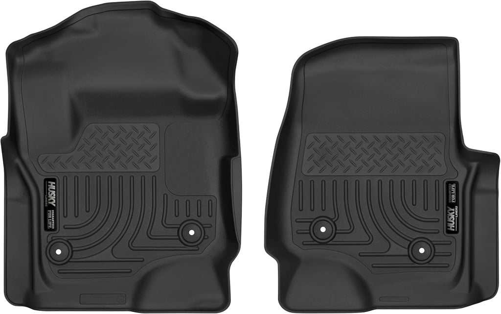 Husky Liners X-act Contour Floor Mats | Fits 2017 - 2026 Ford F-250/F-350/F-450 SD, SuperCrew (Crew Cab) & SuperCab (EXT Cab) | Front Row, 2-pc Black - 52731