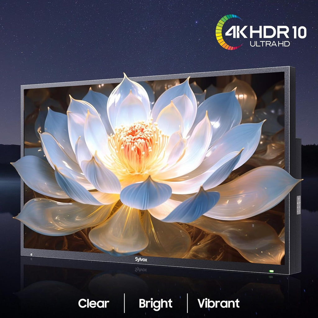 SYLVOX Outdoor TV with Soundbar & Cover, 55 inch 4K Smart TVs, Weatherproof & IP55 Waterproof, Support Google Assistant, Chromecast, 1000 nit Brightness Partial Sun (Deck Pro 2.0/2024)