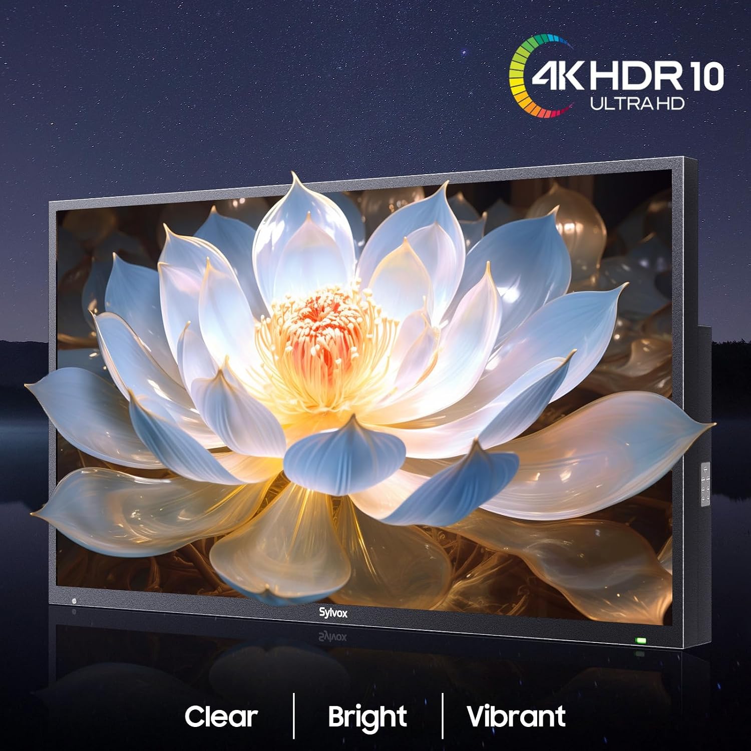 SYLVOX Outdoor TV with Rolling Stand & Soundbar, 65 inch 4K Smart TVs, Weatherproof & IP56 Waterproof, Support Google Assistant, 1000 nit Brightness Partial Sun (Deck Pro 3.0/2026)