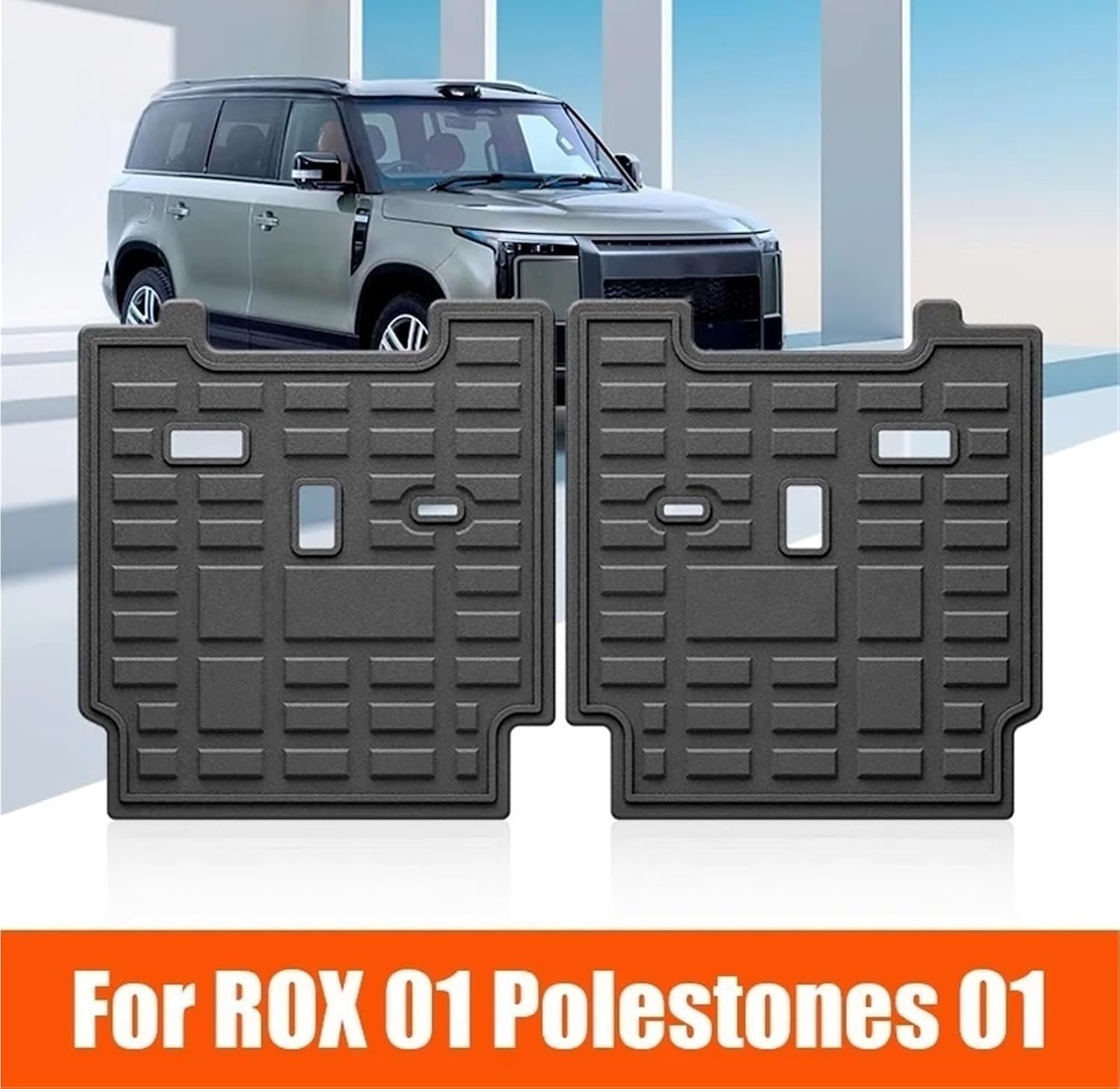 for ROX 01 Polestones 2023 2024 2025 Car TPE Floor Mats Cargo Liner Trunk Mat Seat Back Cover Waterproof Carpet Accessories(Red 1pair)