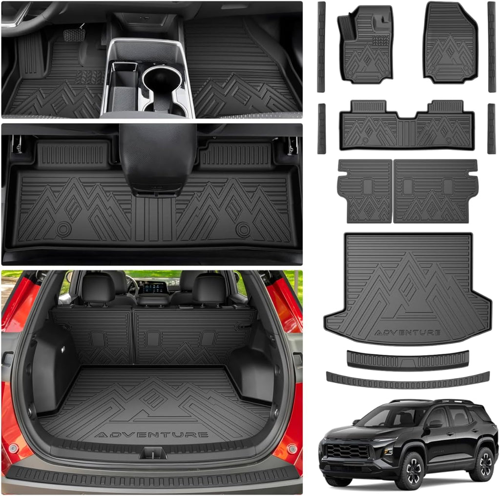 Floor Mats for 2025 2026 Chevrolet Equinox Gas (Not for EV) & GMC Terrain, All Weather Floor Mat & Cargo Liner & Door Sill Guards for Chevy Equinox Accessories, Heavy Duty Car Mats, Car Accessories