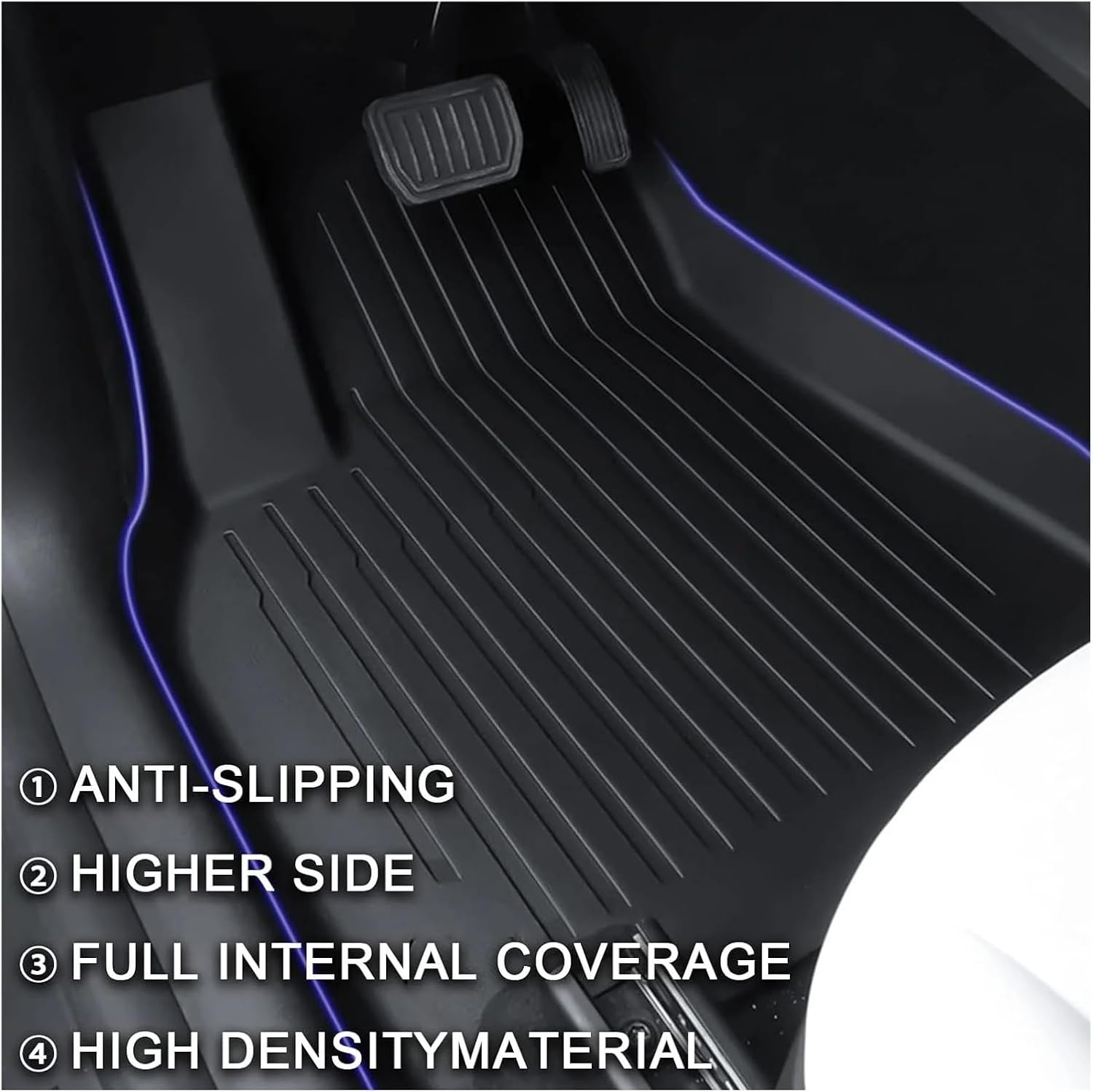 Compatible with Tesla Model 3 2023-2021 All-Weather XPE Floor Mats, LHD 3D Durable Waterproof Non-Slip Cargo Liners Trunk Mat Protection(3PCS Trunk Mats)