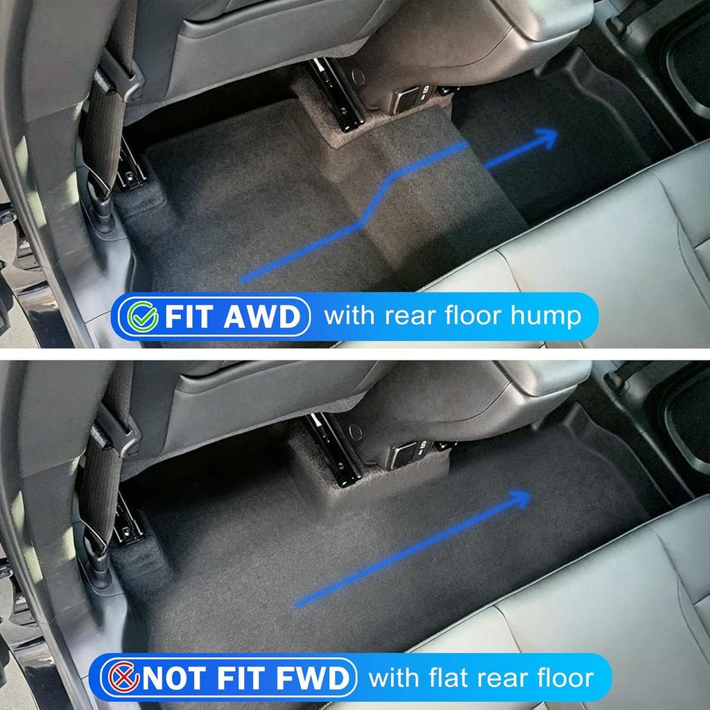KUST Floor Mats Set for 2020-2026 Buick Encore GX Accessories (AWD Only), All Weather Floor Liners & Rear Trunk Mat & Backrest Mats, TPE Rubber, Raised Edge