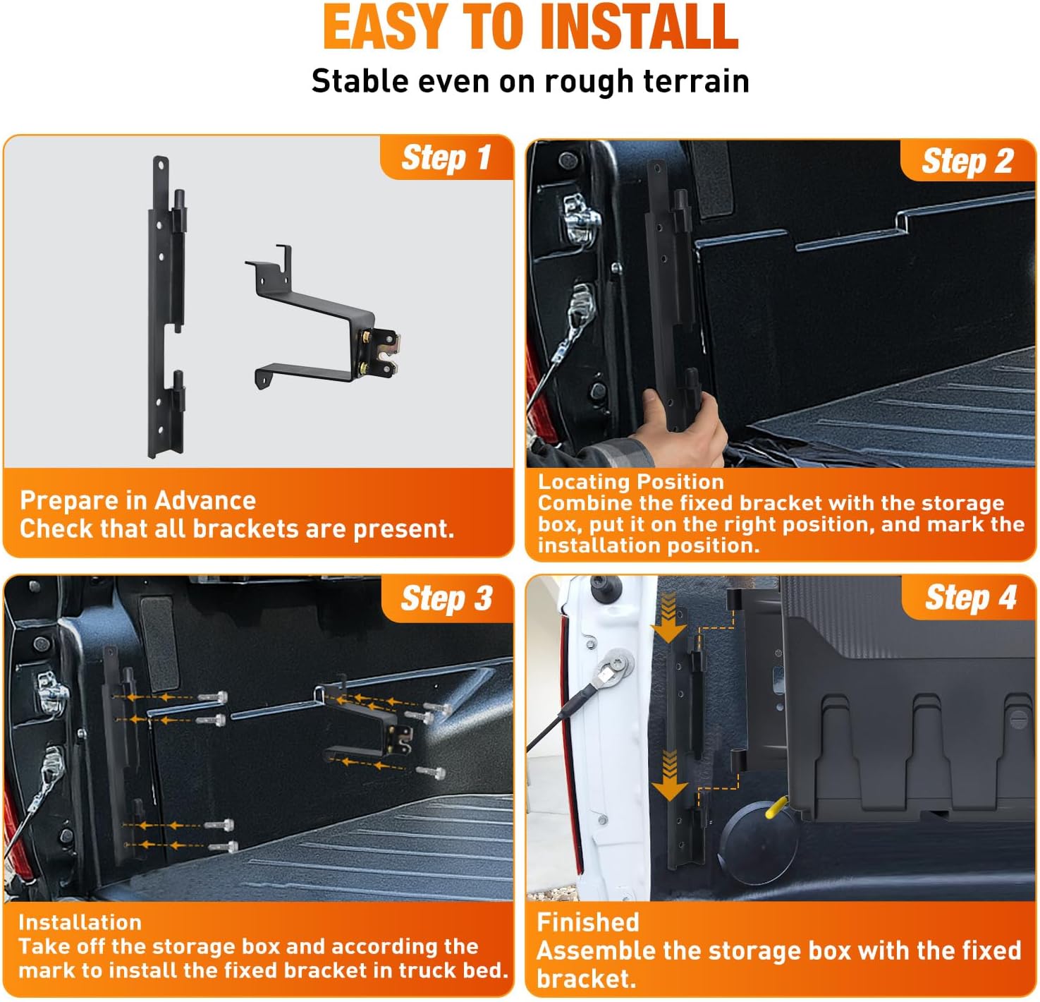 Nilight Truck Bed Tool Box Left Drivers Side Truck Tool Box Fit for Chevrolet Silverado 1500 GMC Sierra 1500 2019 2020 ABS Swing Case Truck Bed Storage Box w Lockable Lid Waterproof Wheel Well Toolbox