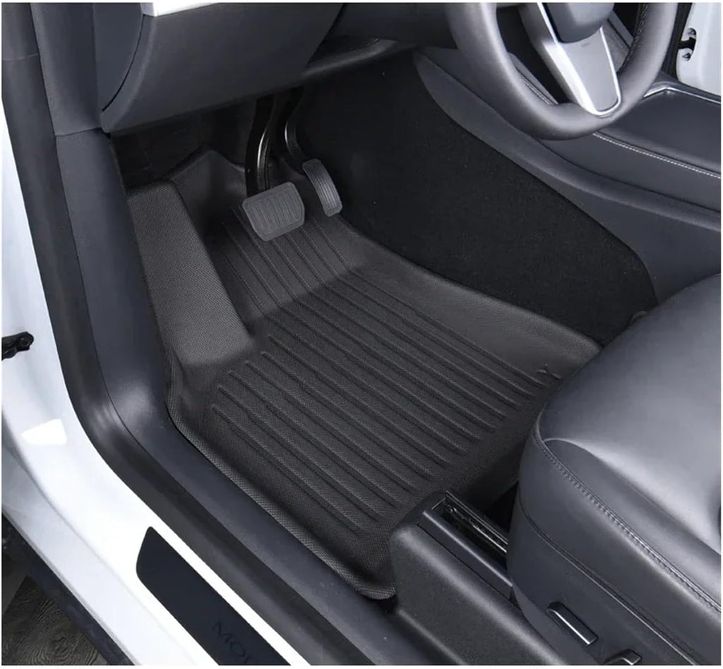 Floor Mats Compatible with Tesla Model 3 Highland All-Weather Cargo Liner Rear Cargo Tray Trunk Mat with Backrest Mat Interior Accessories(DL-FM-6PCS,Right-Hand Drive)
