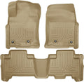 Husky Liners Weatherbeater Floor Mats | Fits 2013-2024 Toyota 4Runner, 2014-2023 Lexus GX460 | Front & 2nd Row, 3-pc Tan - 99573