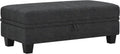 Belffin Fabric Large Ottoman with Storage for Modular Sectional Couch. Dark Grey.