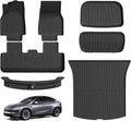 Floor Mats Trunk Mat for Tesla Model Y Juniper 2025 2026(5-Seat), All Weather TPE Floor Liners with Trunk Door Sill Protector Custom Fit for Model Y Juniper Accessories 7PCs