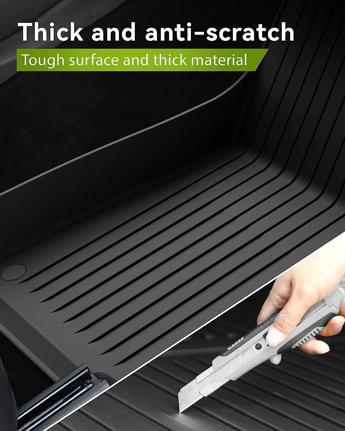 Floor Mats for 2021-2024 Tesla Model Y, 9PCS All Weather Full Set Cargo Liners Accessories, 3D TPE Odorless Trunk Frunk Rear Well Mats Custom for 5-Seater(Not Fit 7Seat & 2025-2026 Juniper)