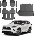 Cartist Floor Mats for Toyota Highlander 2020-2026 7 Seat (Both Hybrid and Gas, Not Grand), All Weather Cargo Liner with Backrest Mat and Door Sill Guards for Highlander Accessories, Heavy Duty