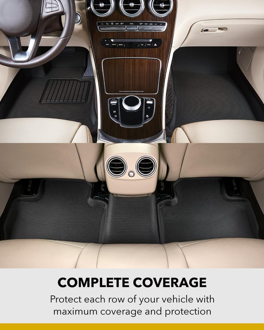 3D MAXpider Custom Fit Kagu Floor Mat (Black) Compatible with Tesla Model Y Juniper 2026 - Full Set
