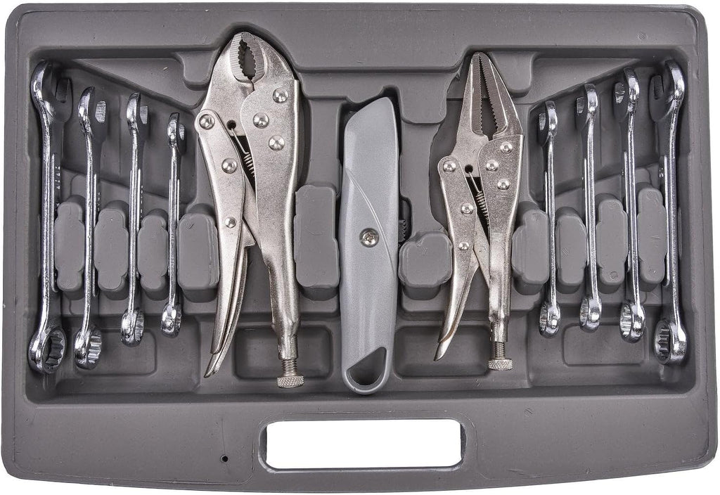 JEGS 99-Piece Tool Set with Carry Case - Pliers, Socket Screwdriver, Wrench, Hex Key, Electrical Repair Kit