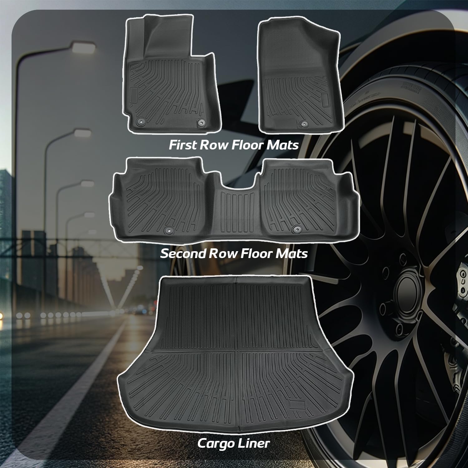 Floor Mats Compatible with Kia Forte 2014-2018(Only Sedan),All Weather Protection Duarble TPE Cargo Liner Accessories Compatible with Kia Forte 2014-2018(Only Sedan)
