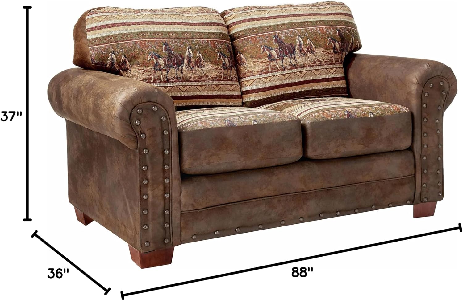 American Furniture Classics Wild Horses 4-piece Sleeper Sofa Set in Brown