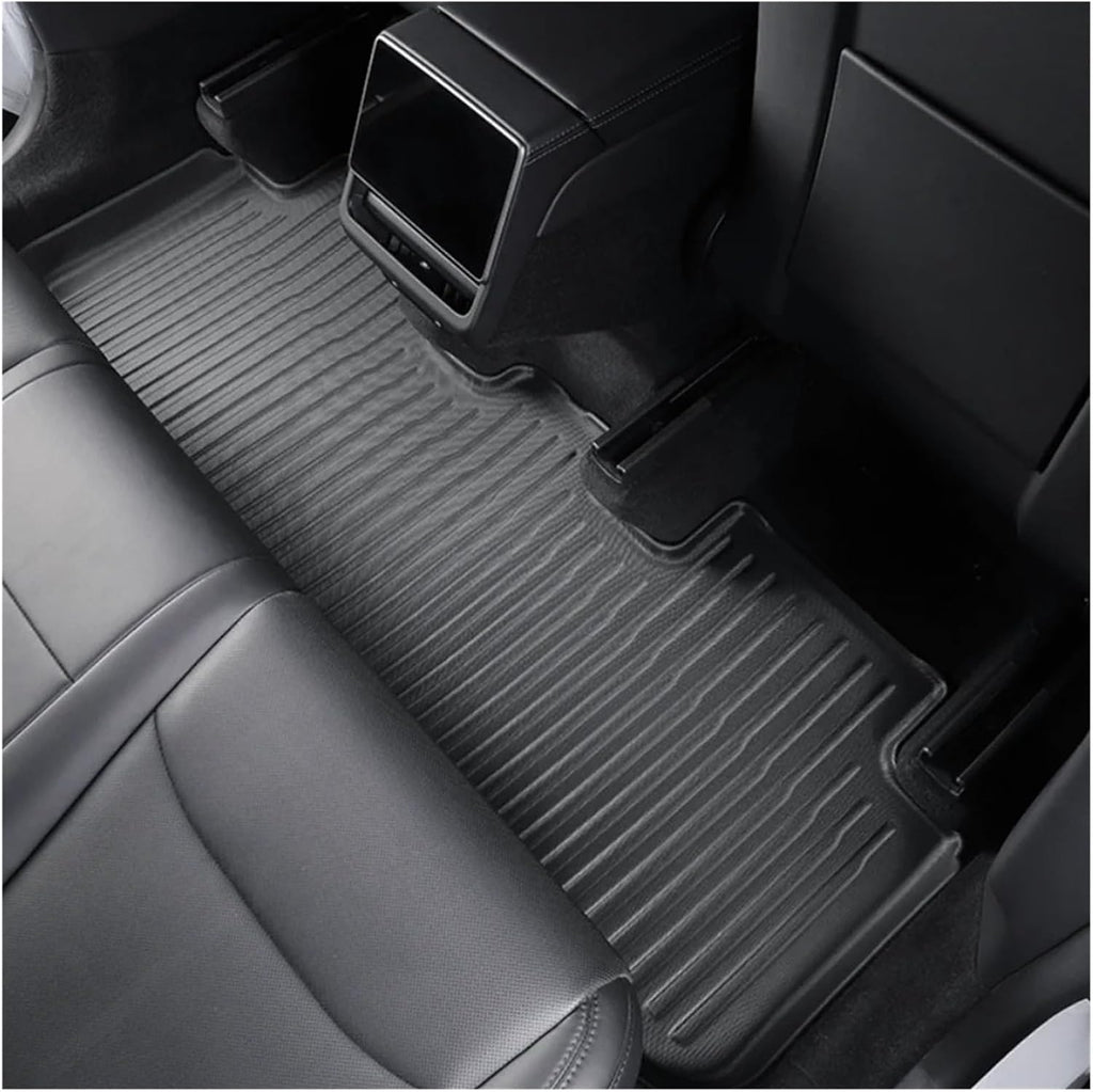 Compatible with Tesla Model Y Launch 2025+ Juniper 2025+ TPE Floor Mats & Cargo Liner, All Weather Trunk Mats Floor Liner Backrest Mats(Black one Set,Left Hand Drive)