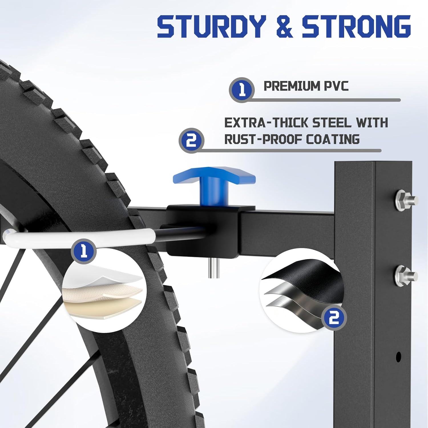 Freestanding Bike Rack with Caster Vertical Bike Storage Stand for Garage Indoor Bicycle Organizer Holds Up to 5 Bikes