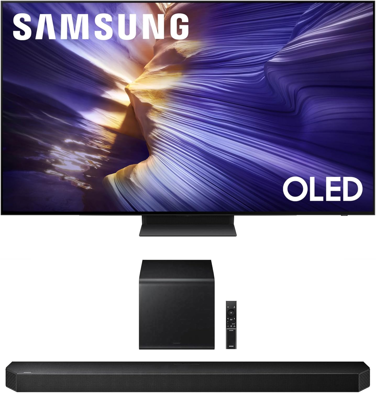 Samsung QN65S90FAFXZA 65 Inch 4K OLED Smart TV with a HW-Q800F Q Series Soundbar 5.1.2 Ch Subwoofer (2025)