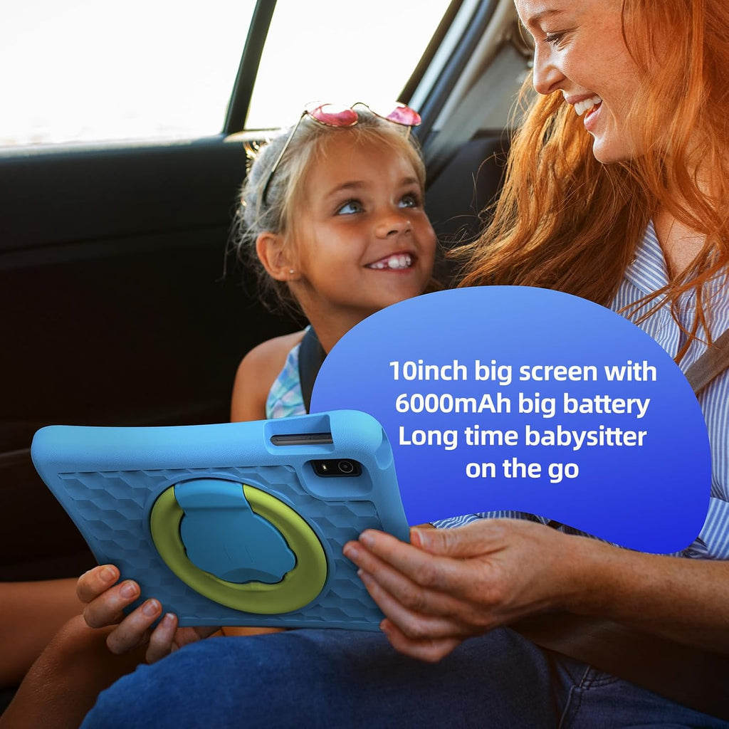 Plimpton Kids Tablet 10 Inch - 2026 Upgraded Android 15 Tablet for Kids with Case Included, Octa-Core, Google Kids Space, Parental Control, 4GB+64GB, WiFi, BT5.3, YouTube, Great Gift for Toddler(Blue)