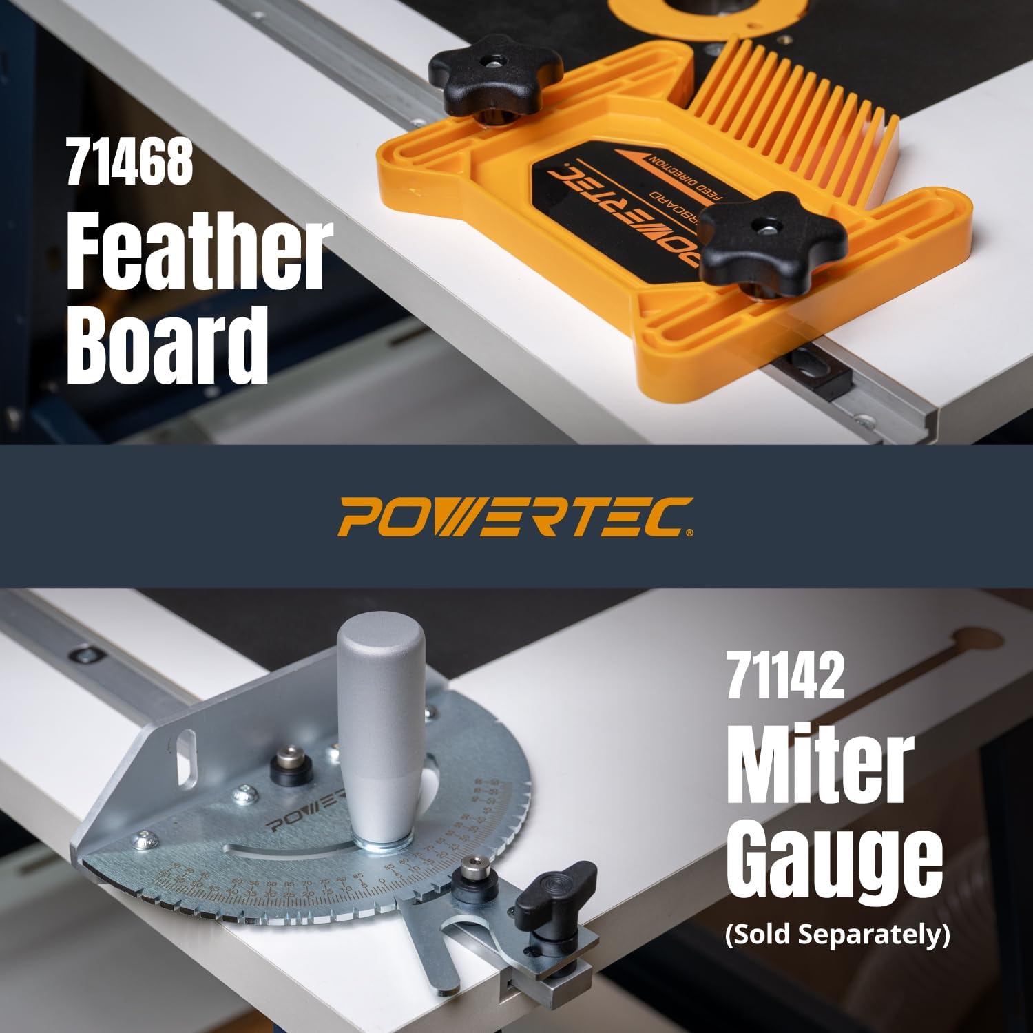 POWERTEC 24' x 32' Benchtop Router Table with Insert Plate – Laminated MDF Surface, Reducer Rings, Leveling Hardware & Starting Pin; Compatible with Bosch, DeWalt, Makita & More (71685)