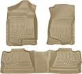 Husky Liners Weatherbeater Floor Mats | Fits 2007-2013 Chevrolet Silverado 1500, GMC Sierra 1500; 2007-2014 Silverado/Sierra 2500/3500 Crew CAB, Footwell Coverage | Front & 2nd Row, 3-pc Tan - 98203