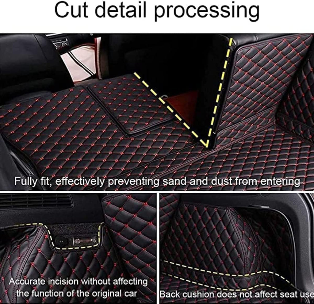 Trunk Liner Cargo Mats Custom for Peugeot 4008 2017-2020 2021 2022 2023 2024(Upper Floor), Car Trunk Mats Full Coverage Waterproof Luxury Leather Durable Car Accessories,Red