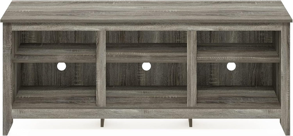 Furinno Jensen TV Stand with Shelf, 65-Inch, French Oak Grey