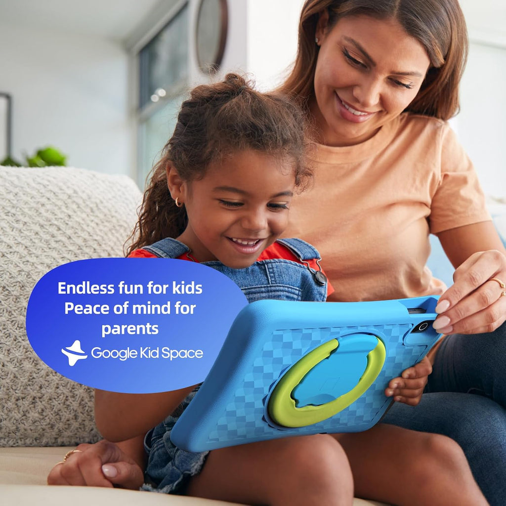 Plimpton Kids Tablet 10 Inch - 2026 Upgraded Android 15 Tablet for Kids with Case Included, Octa-Core, Google Kids Space, Parental Control, 4GB+64GB, WiFi, BT5.3, YouTube, Great Gift for Toddler(Blue)
