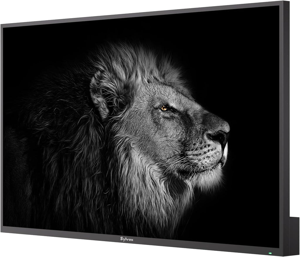 SYLVOX Outdoor TV with Rolling Stand, 65 inch Mini-LED QLED TVs for Outdoor Use, 3500nits Super High Brightness, 120Hz, IP55 Waterproof, Compatible with Google & Dolby Atmos (Cinema Pro/2025)