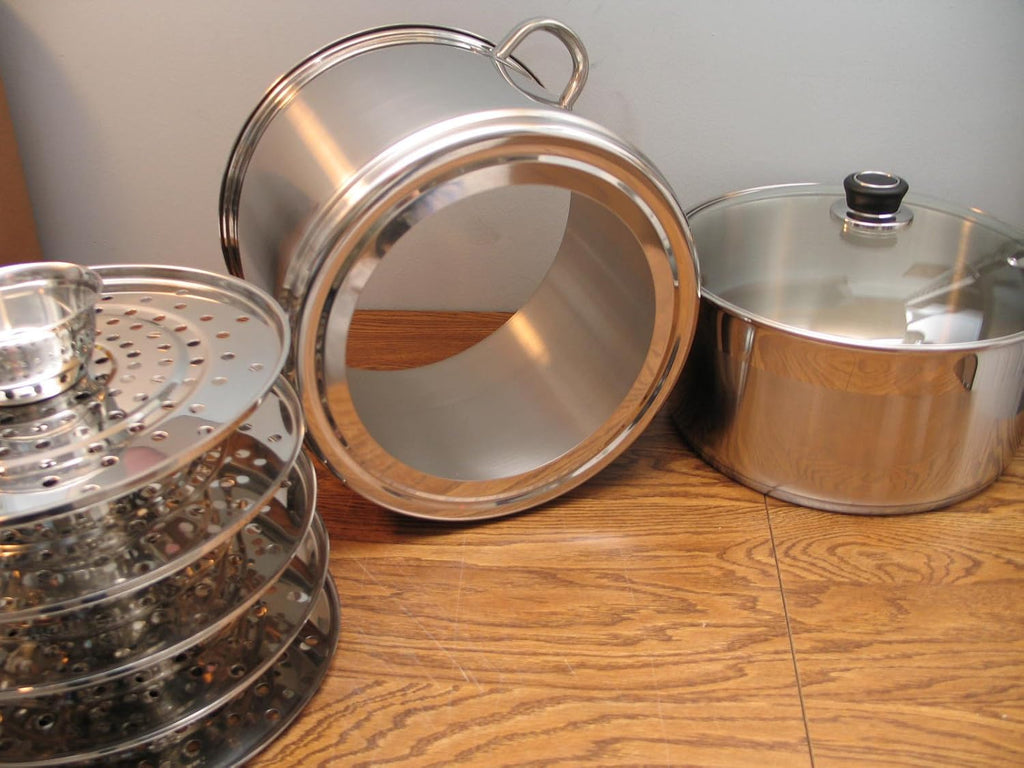 Uzbek 5 Tier / Level 20 qt. 18/10 Stainless Steel Steamer, Cooker, Warmer for Dumplings, Mantovarka, Manti