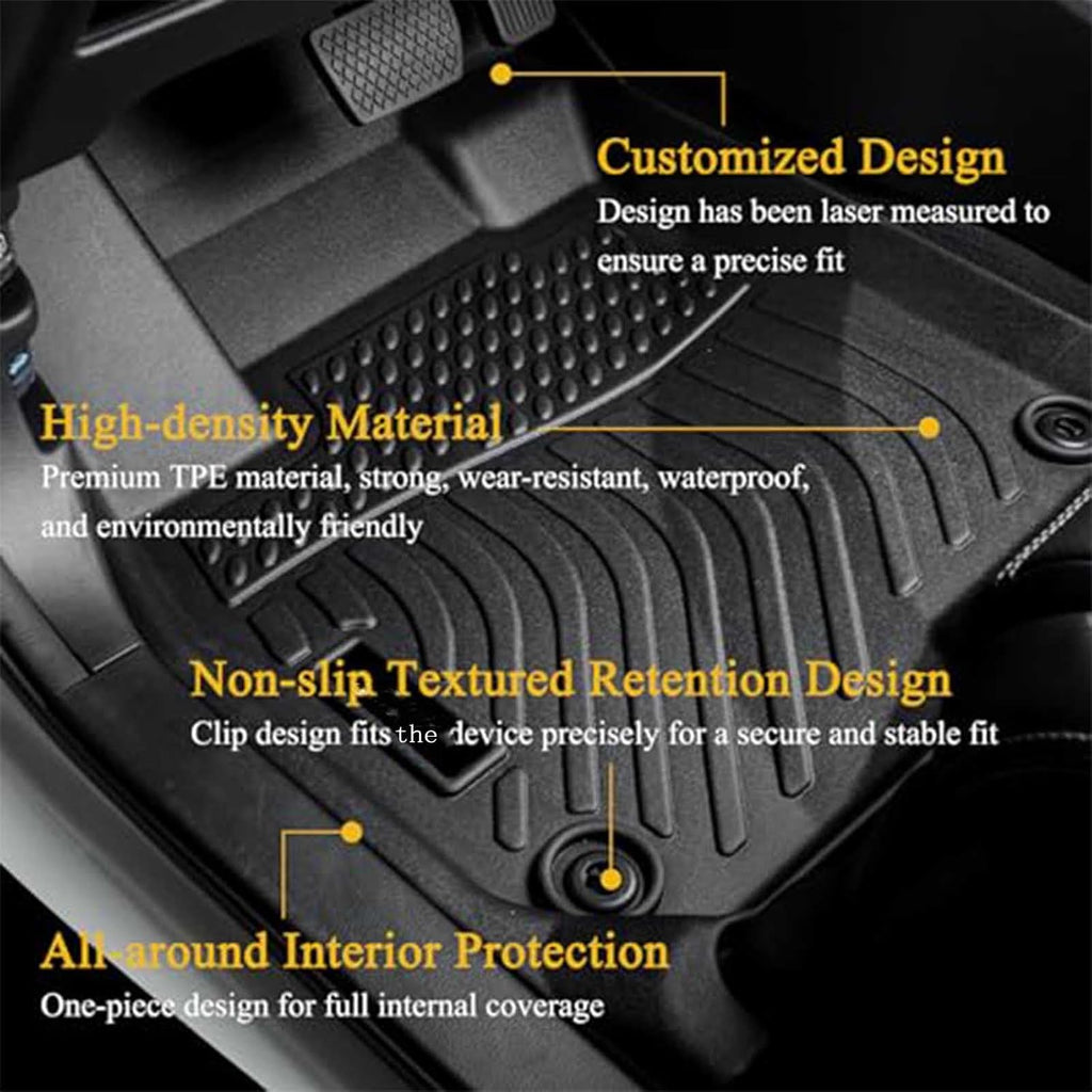 Automotive Floor Mats for Chevrolet Equinox (Fuel) 2025, All Weather Waterproof Anti-Slip TPE Full Set Floor Liners Car Interior Accessories