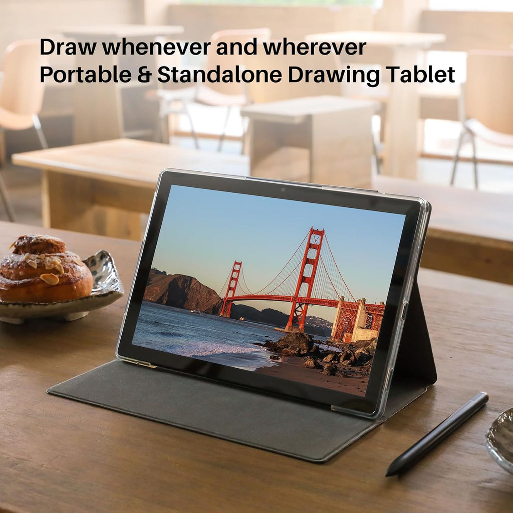 HUION Kamvas Slate 10 Standalone Drawing Tablet No Computer Needed with Full-Laminated Screen, 10.1' Digital Art Tablet with 4096 Levels Stylus Pen, Glove, Android 12, 8GB+128GB for Artist Beginner