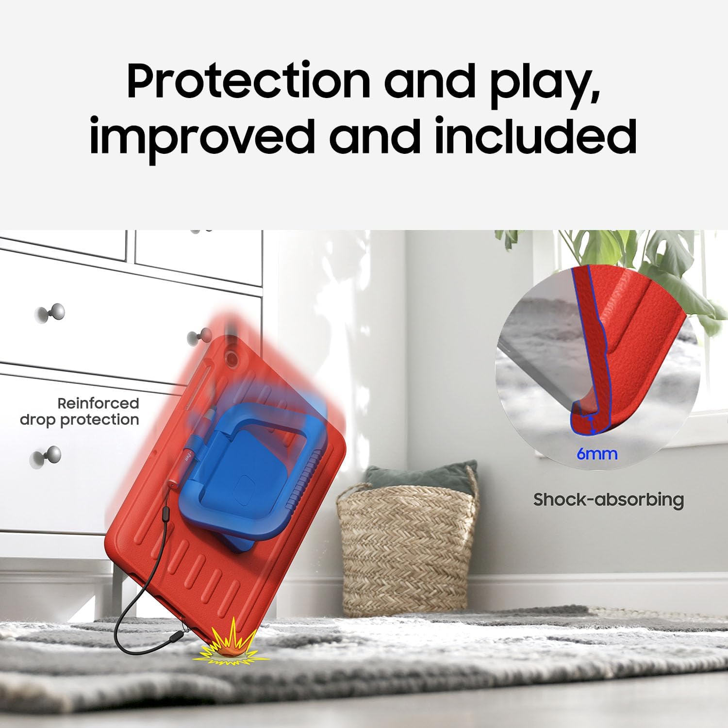 Samsung Galaxy Tab A11+ Kids Edition, 128 GB Android Tablet, Large Display, Durable, Slim, Light, Long Battery Life, US Version, Red