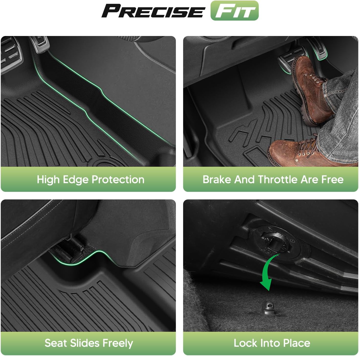 Cartist Floor Mats for Toyota Highlander 7 Seats (Not for Hybrid Models) 2014-2019, All Weather Cargo Liner for Highlander Accessories, Heavy Duty TPE Cargo Mats, Car Accessories