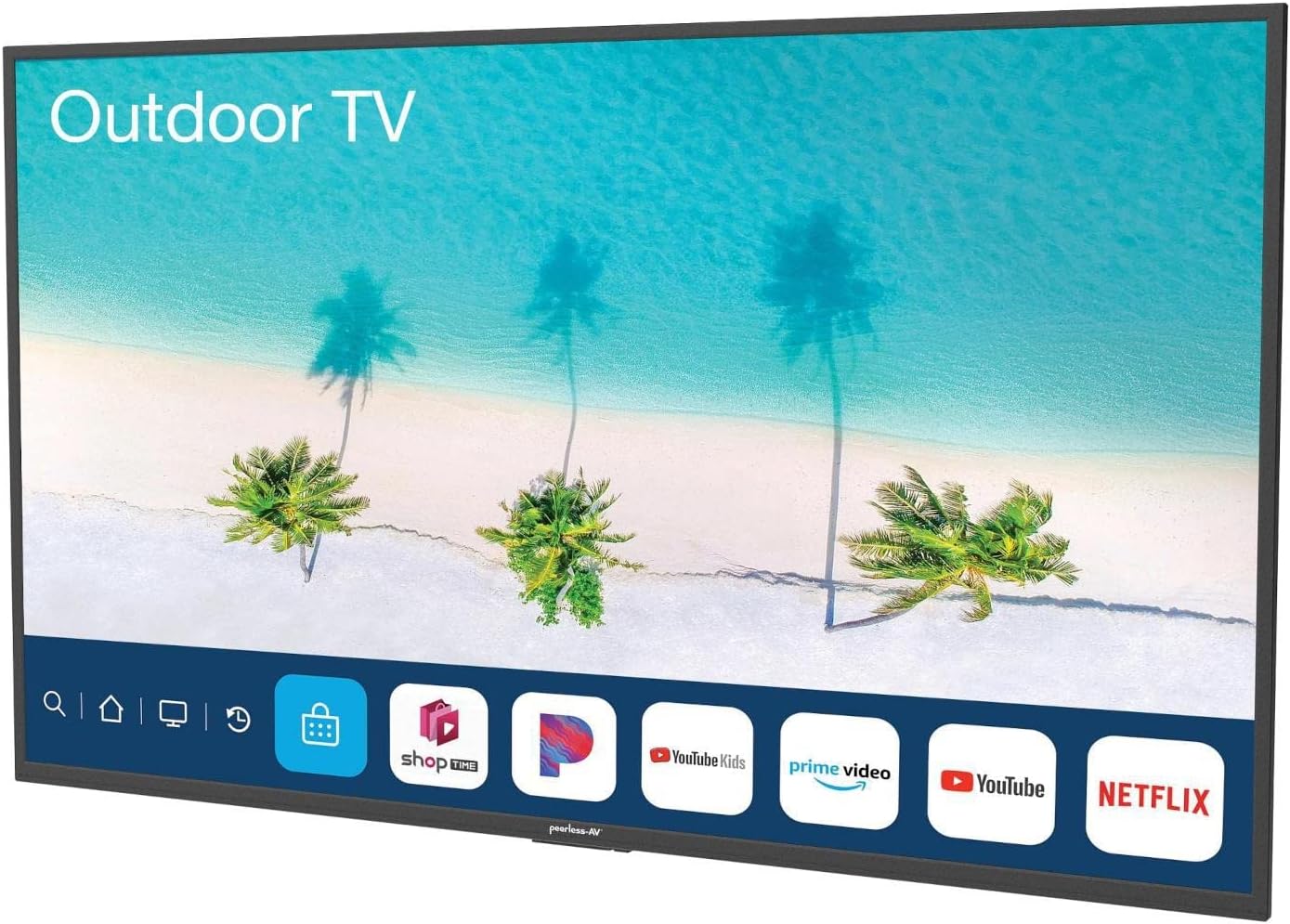Peerless-AV 65'' Neptune Partial Sun Outdoor 4K HDR Smart TV w/Free Outdoor Tilting Wall Mount, WPTV653