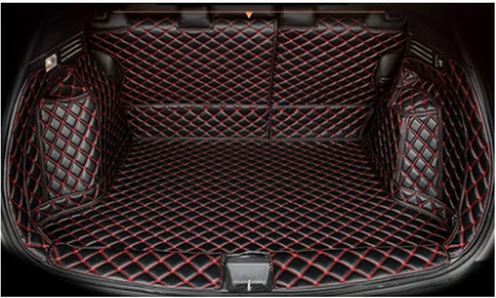 Custom Deluxe Leather Full Rear Trunk Tray Liner Cargo Mat Floor Protector Foot Pad Mats Compatible with XRV VEZEL 2015-2019(Blue)