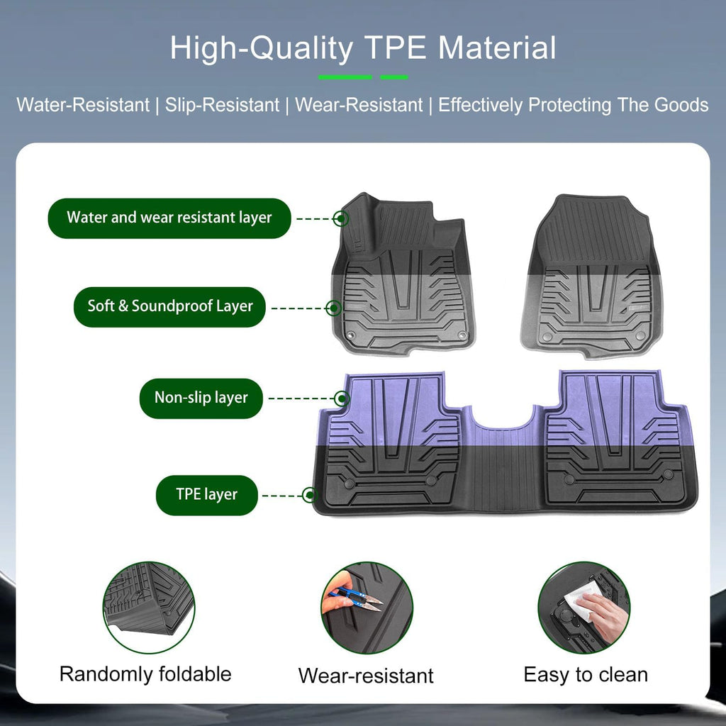 xipoqix Floor Mats Compatible with 2017-2022 Honda CRV Trunk Mat Backrest Mats TPE Replacement for 2017-2020 2021 2022 Honda CR-V Accessories (Trunk Mat+Backrest Mat+Floor Mat)