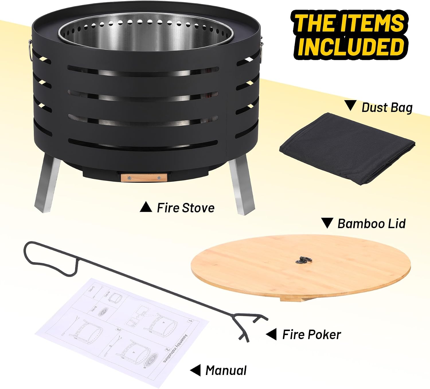 GarveeLife Smokeless Fire Pit Outdoor