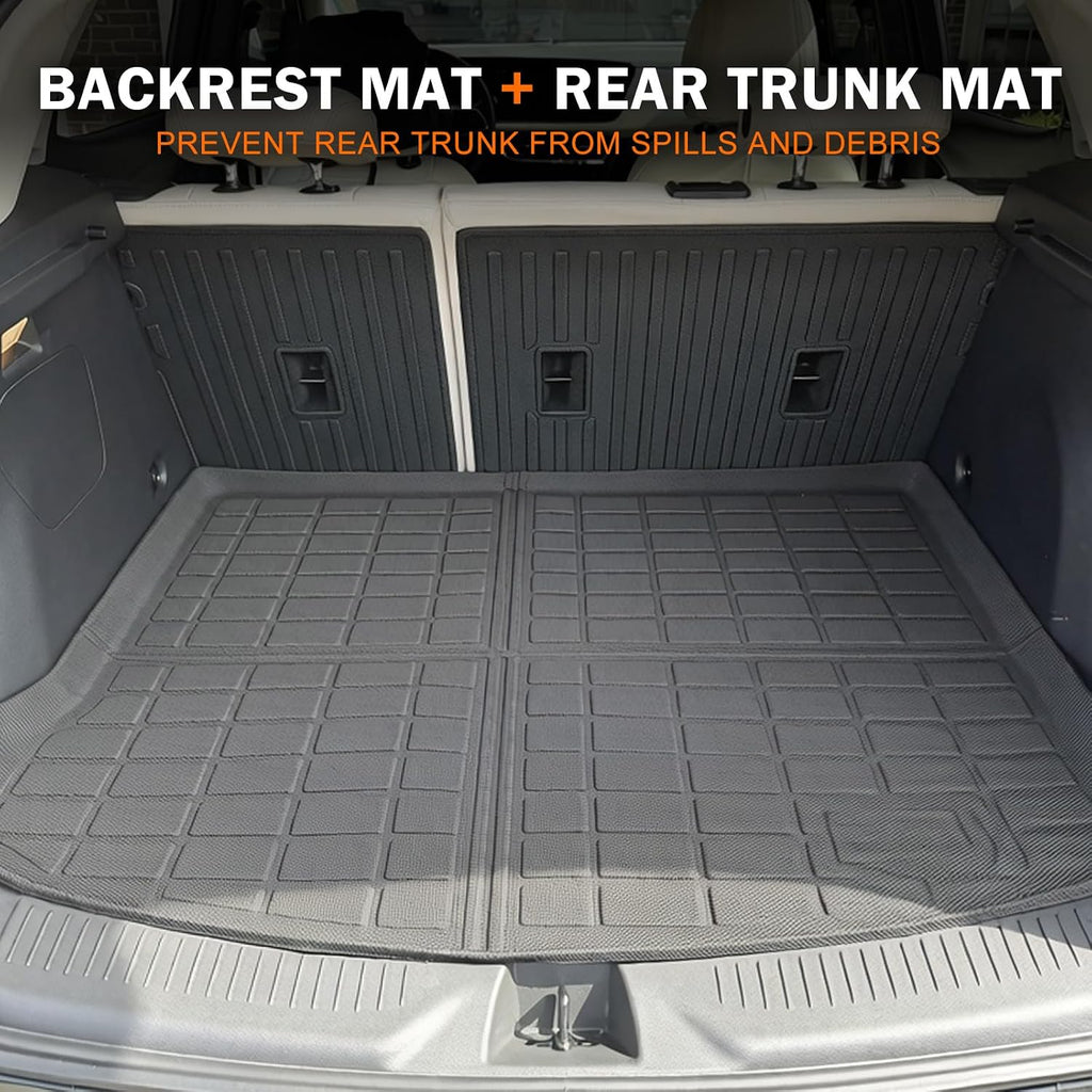 KUST Floor Mats Set for 2020-2026 Buick Encore GX Accessories (AWD Only), All Weather Floor Liners & Rear Trunk Mat & Backrest Mats, TPE Rubber, Raised Edge