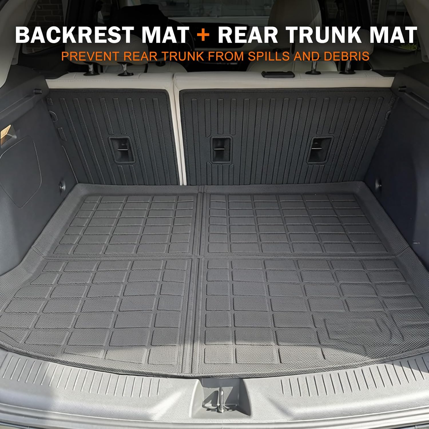 KUST Floor Mats Set for 2020-2026 Buick Encore GX Accessories (AWD Only), All Weather Floor Liners & Rear Trunk Mat & Backrest Mats, TPE Rubber, Raised Edge