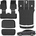 Floor Mats Trunk Mat for Tesla Model Y Juniper 2025 2026(5-Seat), All Weather TPE Floor Liners Backrest Cargo Mat with Trunk Door Sill Protector for Model Y Juniper Accessories 10PcS