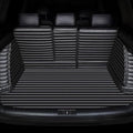 Car Boot Liners Mats Leather for Tesla Model X (5seats) 2016-2026, Rear Trunk Cargo Carpets Protector Cover, Full Coverage Anti-Slip Waterproof Scratch Accessories, C/Black-White