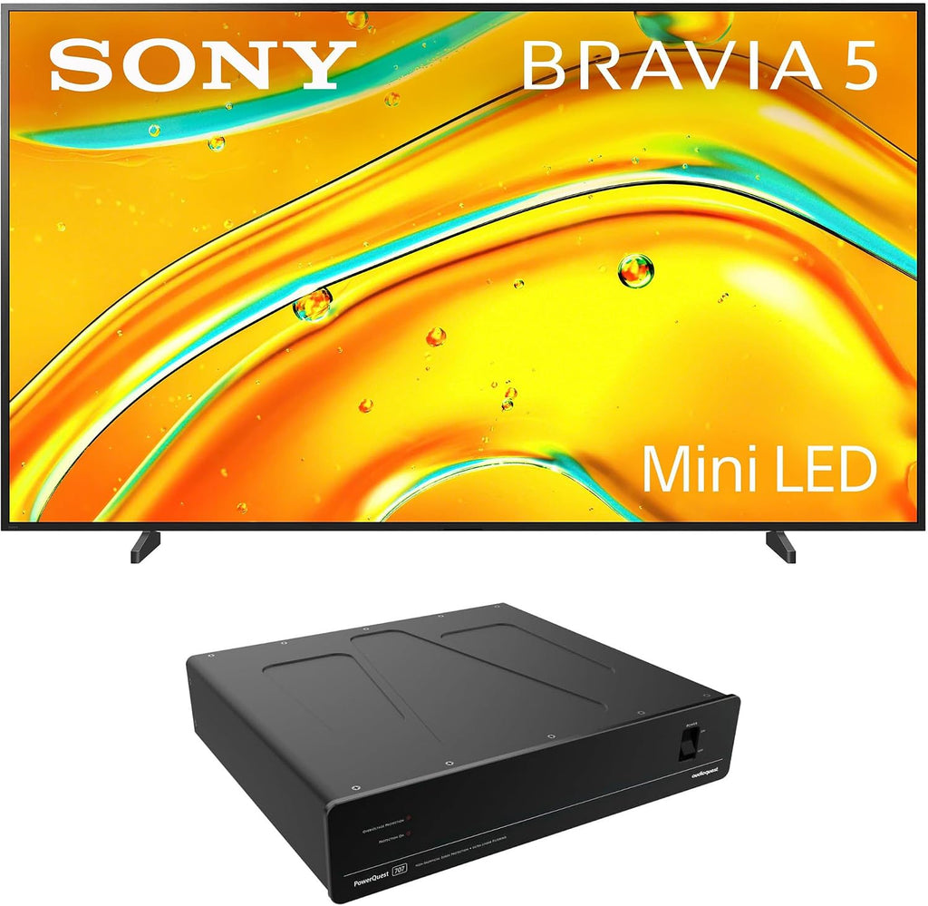 Sony K98XR50 98 Inch Bravia Mini LED 4K HDR TV with an AudioQuest PQ707NA PowerQuest 707 12 Outlet Surge Protector (2025)